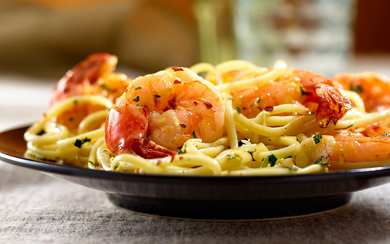 Pasta con camarones