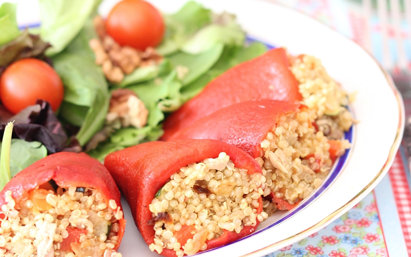 Pimiento relleno de quinoa